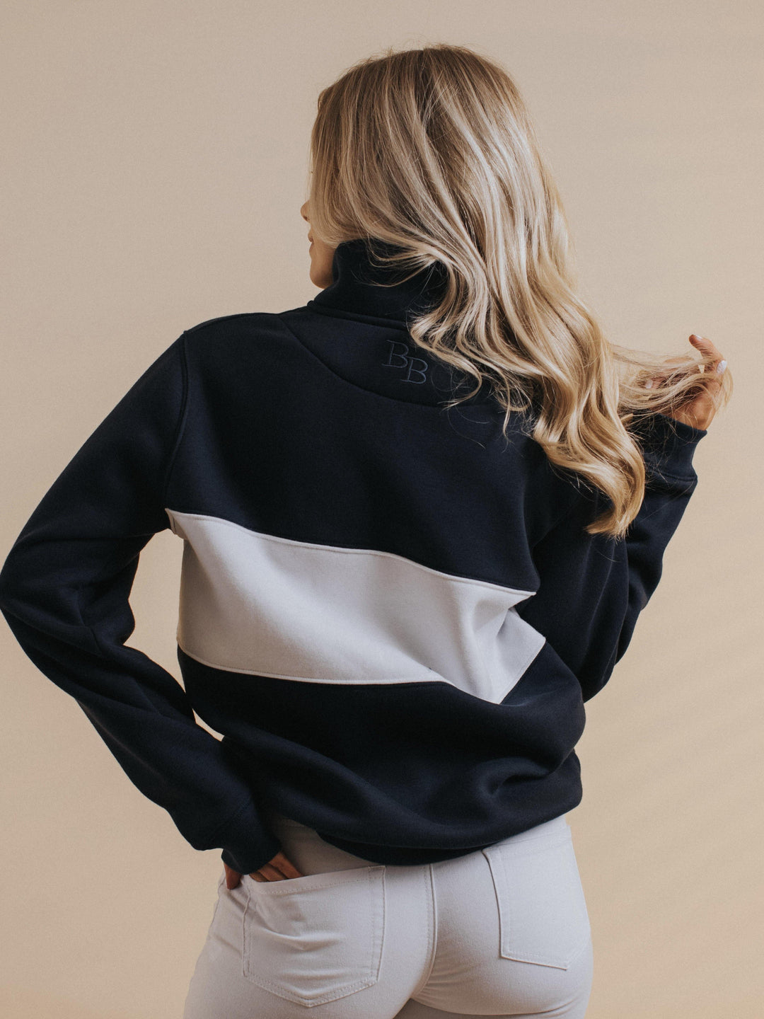 Cliff Road Unisex Quarter Zip - Navy - Beaumont &amp; Bear