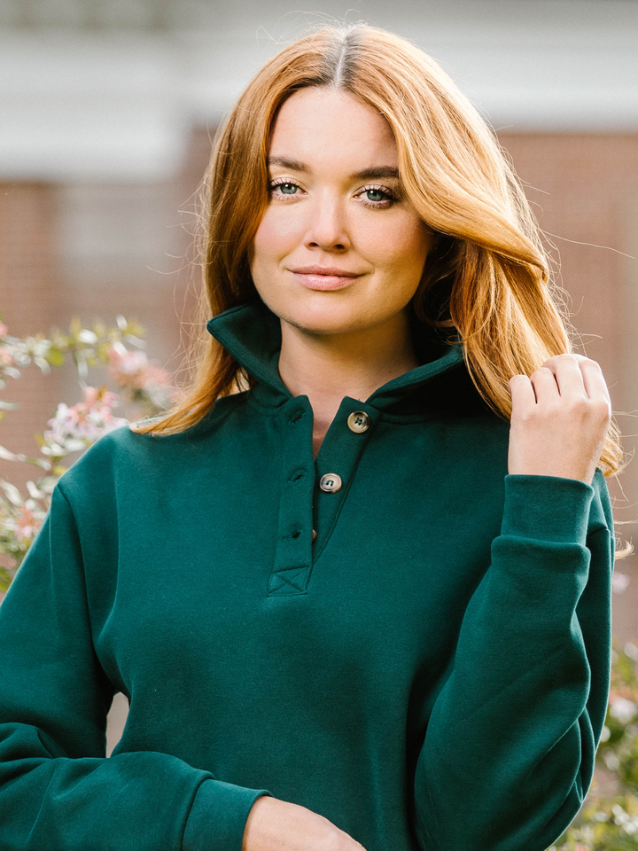 South Sands Polo Pullover Sweatshirt - Green - Beaumont &amp; Bear