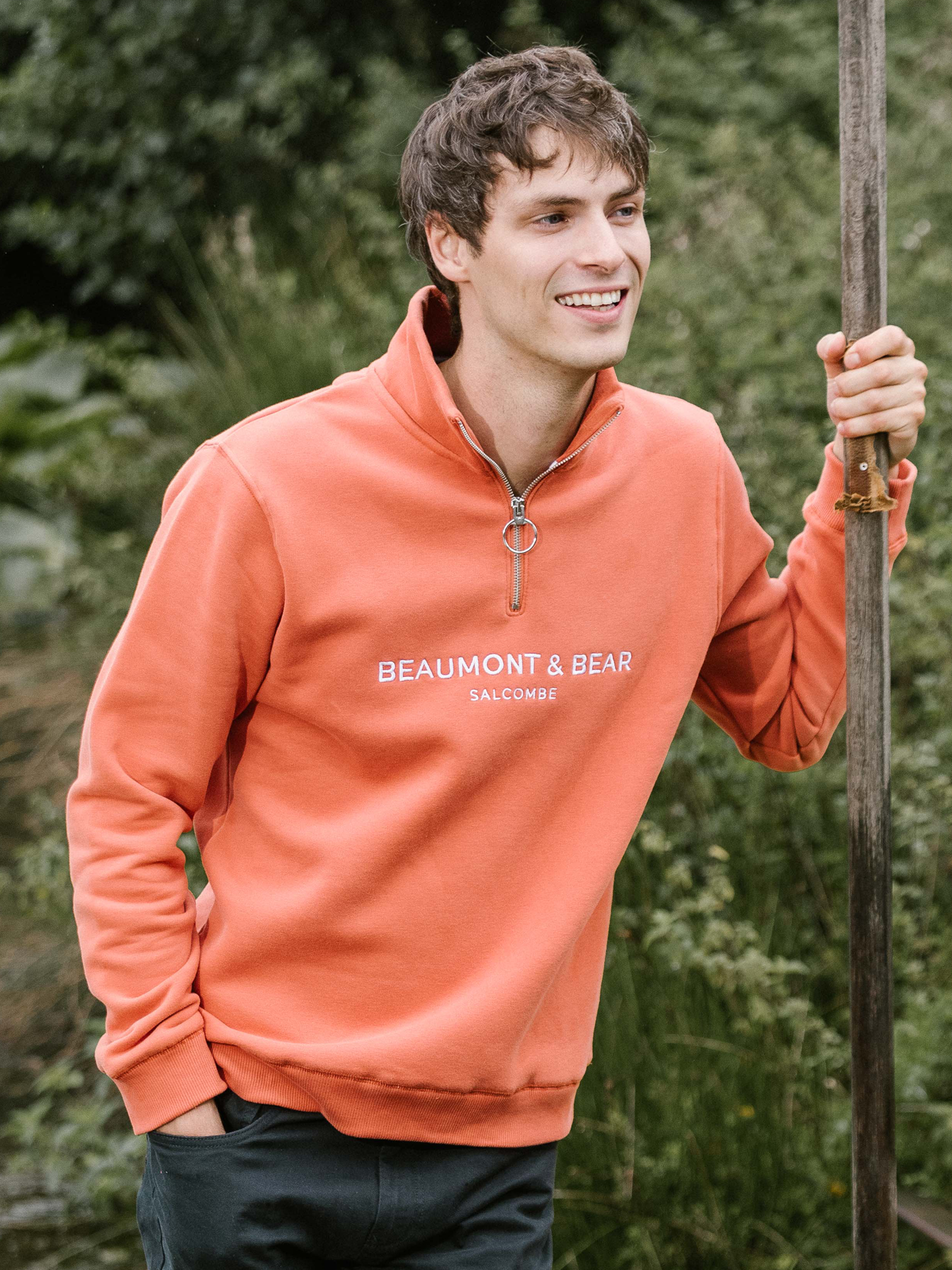 Kingswear Unisex Quarter Zip - Burnt Orange