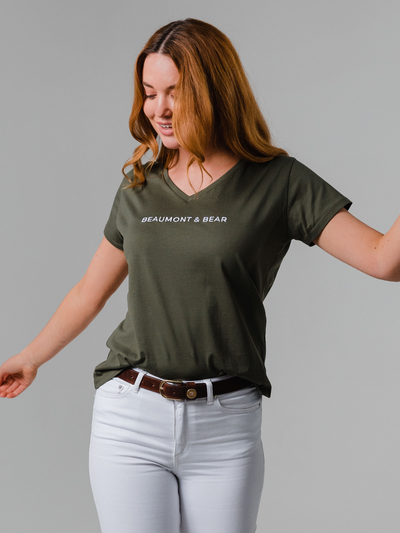 Shadycombe V-Neck T-Shirt - Khaki