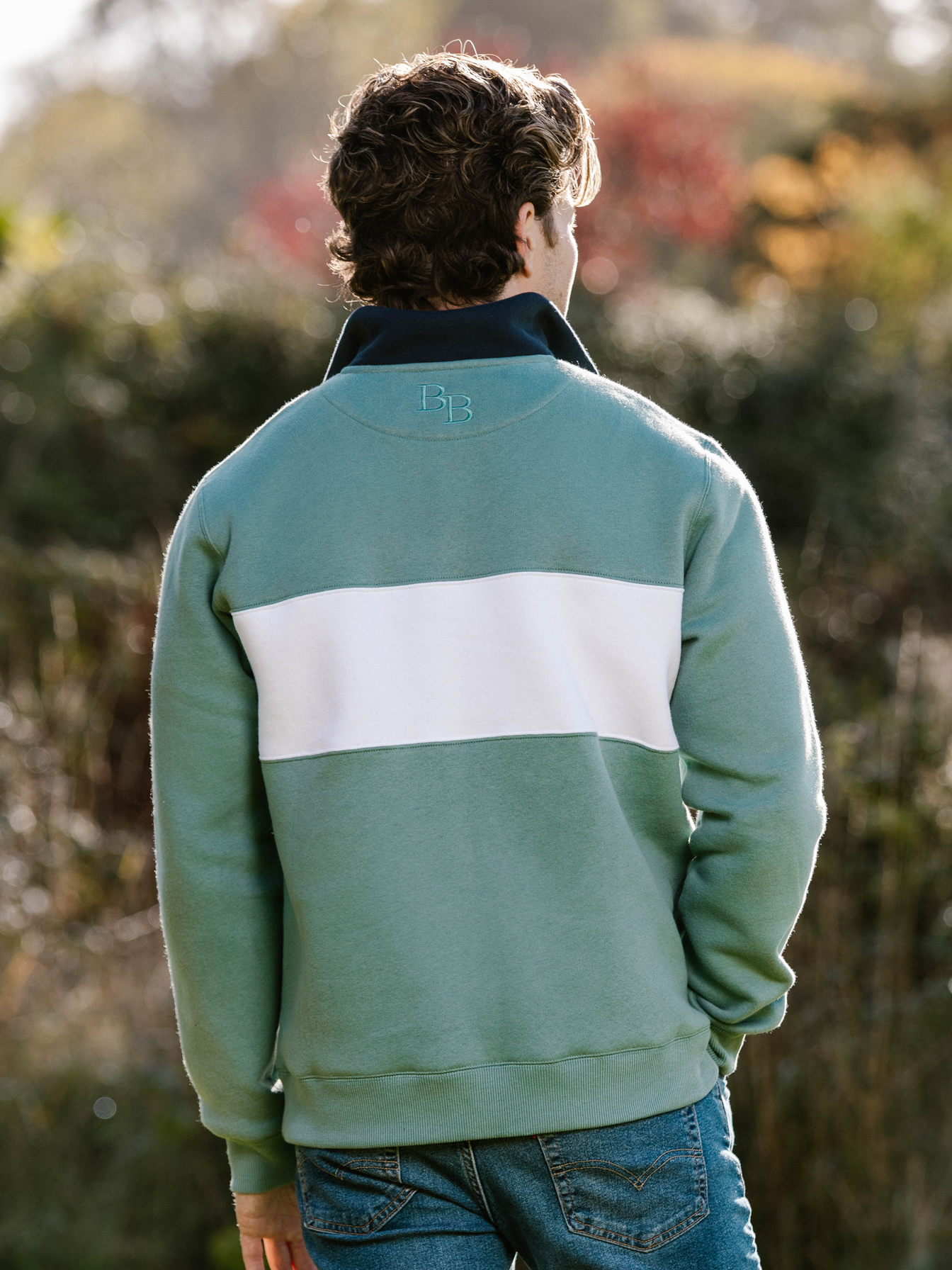 Cliff Road Unisex Quarter Zip - Sea Green